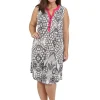 La Cera™ Pleat Front Sleeveless Abstract Print Dress - Plus Size New