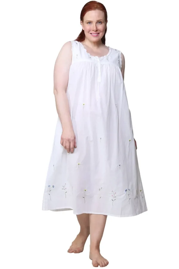 La Cera™ Plus Size Breath Of Spring Cotton Gown Flash Sale