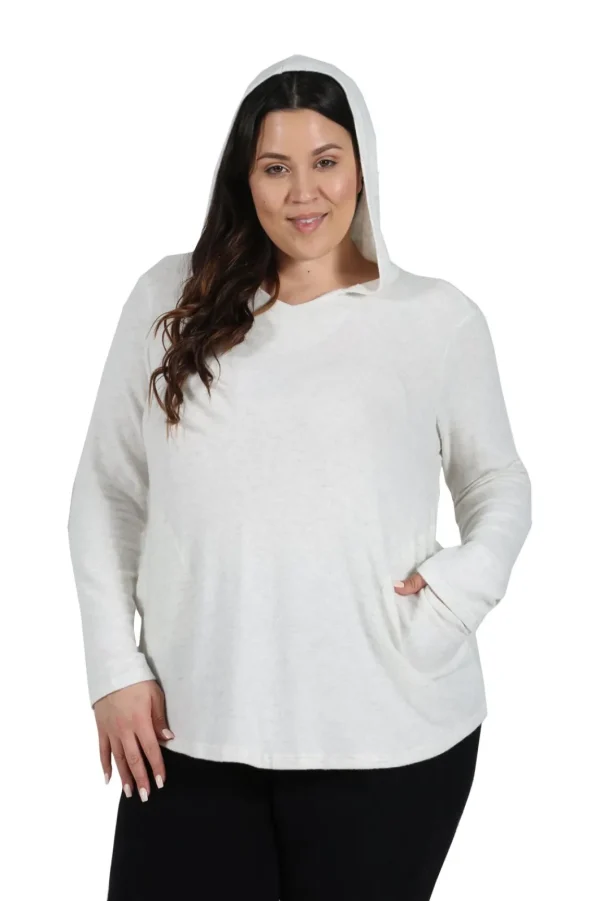 La Cera™ Plus Size Cozy Hooded Tee Cheap