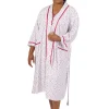 La Cera™ Plus Size Floral Print Knit Robe Pink Cheap