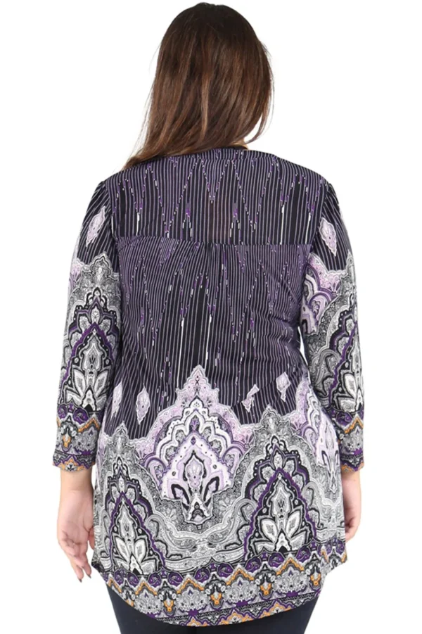 La Cera™ Plus Size La Cera Empire Paisley Print Tunic Clearance