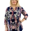 La Cera™ Plus Size La Cera Key West Deco Print Tunic Shop