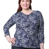 La Cera™ Plus Size La Cera Lucerne Floral Cowl Neck Top Store