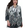 La Cera™ Plus Size La Cera Pleat Front Paisley Tunic Hot