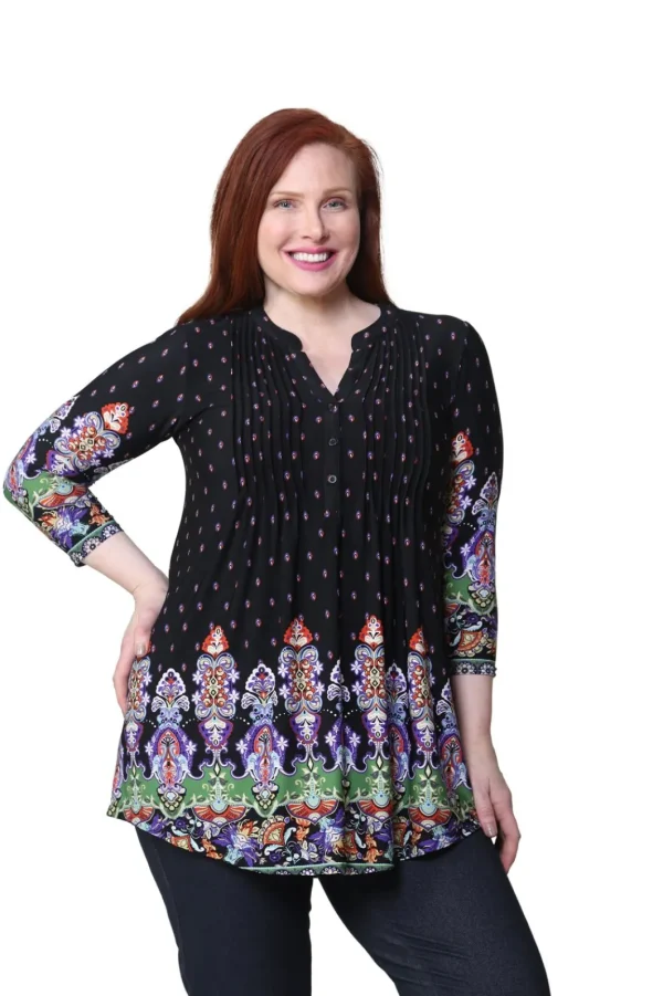 La Cera™ Plus Size La Cera Renaissance Paisley Print Tunic Sale