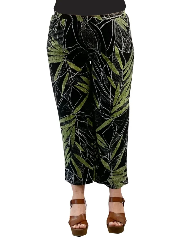 La Cera™ Plus Size La Cera Savannah Palm Print Cropped Pant Online