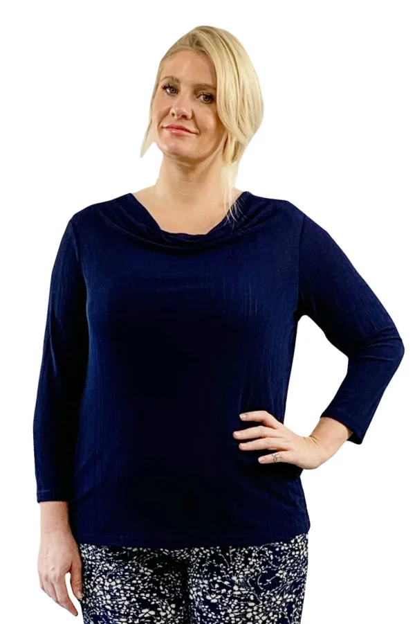 La Cera™ Plus Size La Cera Solid Cowl Neck Top Shop