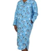 La Cera™ Plus Size Penguin Night Shirt Blue Fashion