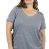 La Cera™ Plus Size Soft & Supple V-Neck Knit Top Online