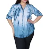 La Cera™ Plus Size Tie Dye Pleated Tunic Store