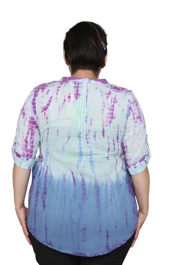 La Cera™ Plus Size Tie Dye Pleated Tunic Store