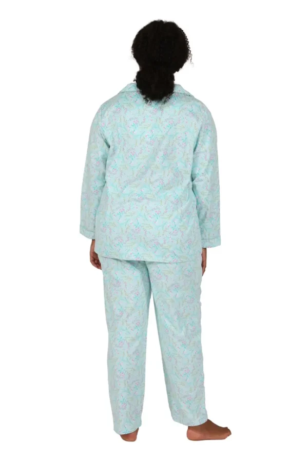 La Cera™ Plus Size Wispy Floral Long Flannel Pajama Set Online