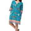 La Cera™ Printed Voile Cover Up Turquoise Discount