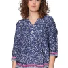 La Cera™ Rayon Print Tunic Blue Clearance