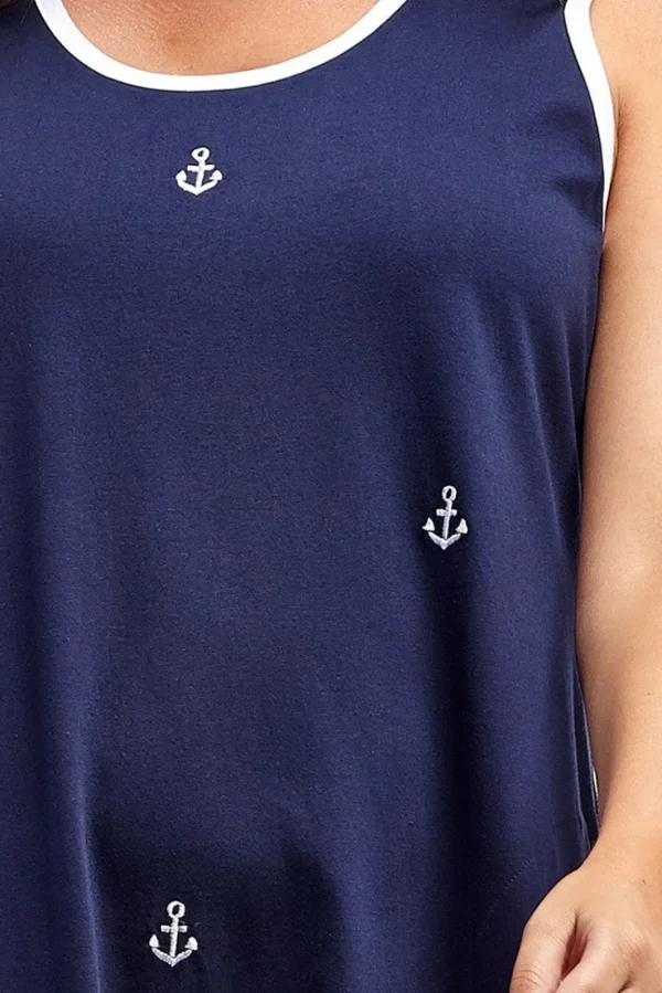 La Cera™ Sleeveless Anchor Print Dress Navy Sale