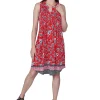 La Cera™ Sleeveless Dress With Border Print Outlet