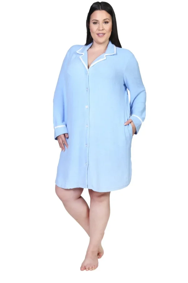 La Cera™ The Comfort Collection Plus Size Tailored Sleep Shirt Cheap