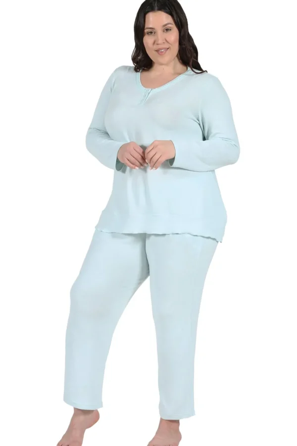 La Cera™ The Comfort Collection Plus Size Snap Pj Set Online