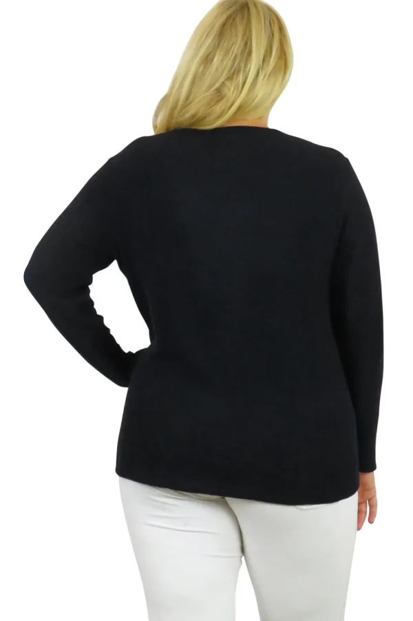 La Cera™ V-Neck Comfort Collection Long Sleeve Top - Plus Size Cheap