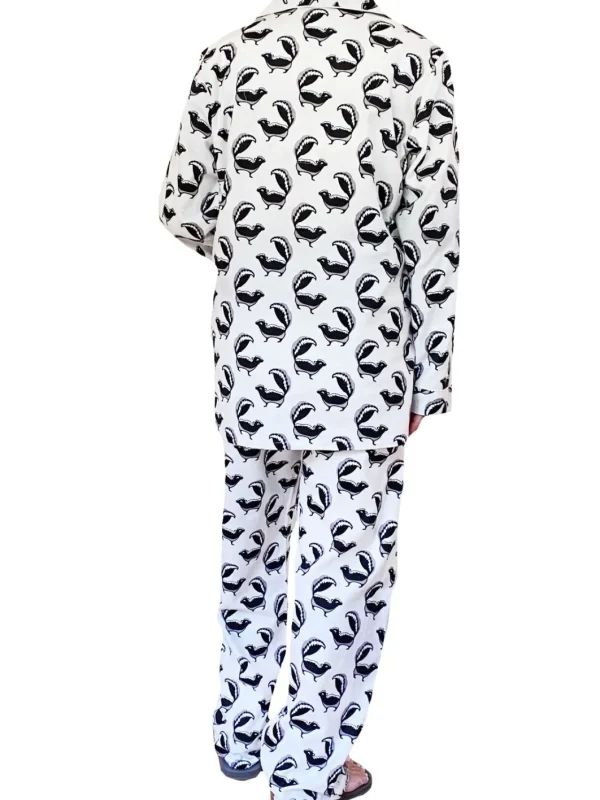 La Cera™ Whimsical Skunk Flannel Pajamas Set Flash Sale